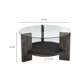 Tavolino da Salotto Nero Antracite Portariviste Forma Rotonda 75x75x40h cm, Sfumatura Colore Struttura Antracite - Felino