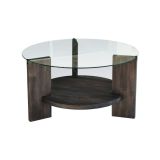 Tavolino da Salotto Nero Antracite Portariviste Forma Rotonda 75x75x40h cm, Sfumatura Colore Struttura Antracite - Felino