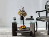 Tavolino da Salotto Nero Antracite Portariviste Forma Rotonda 75x75x40h cm, Sfumatura Colore Struttura Antracite - Felino