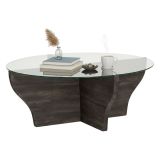 Tavolino da Salotto Nero Antracite Portariviste Forma Rotonda 92x92x36h cm, Sfumatura Colore Struttura Antracite - Califfi