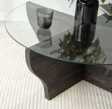 Tavolino da Salotto Nero Antracite Portariviste Forma Rotonda 92x92x36h cm, Sfumatura Colore Struttura Antracite - Califfi