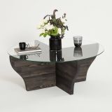 Tavolino da Salotto Nero Antracite Portariviste Forma Rotonda 92x92x36h cm, Sfumatura Colore Struttura Antracite - Califfi