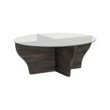 Tavolino da Salotto Nero Antracite Portariviste Forma Rotonda 92x92x36h cm, Sfumatura Colore Struttura Antracite - Califfi