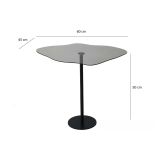 Tavolino da Salotto Nero Effetto Fume Forma Fantasia 60x45x50h cm, Sfumatura Colore Ripiano Fume - Mensa