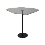 Tavolino da Salotto Nero Effetto Fume Forma Fantasia 60x45x50h cm, Sfumatura Colore Ripiano Fume - Mensa