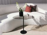 Tavolino da Salotto Nero Effetto Fume Forma Fantasia 60x45x50h cm, Sfumatura Colore Ripiano Fume - Mensa
