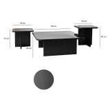 Tavolino da Salotto Nero Effetto Lucido Forma Quadrato 80x80x30h cm, Materiale Piano in Legno Nobilitato - Pagliara