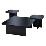 Tavolino da Salotto Nero Effetto Lucido Forma Quadrato 80x80x30h cm, Materiale Piano in Legno Nobilitato - Pagliara