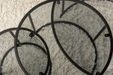 Tavolino da Salotto Nero Forma Circolare Materiale Piano in Vetro 80x80x43h cm, Colore Ripiano Trasparente - Rowan