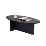 Tavolino da Salotto Nero Forma Ovale Materiale Piano in Legno Nobilitato 120x65x40h cm, Colore Ripiano Nero - Parona