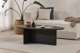 Tavolino da Salotto Nero Forma Ovale Materiale Piano in Legno Nobilitato 120x65x40h cm, Colore Ripiano Nero - Parona