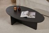 Tavolino da Salotto Nero Forma Ovale Materiale Piano in Legno Nobilitato 120x65x40h cm, Colore Ripiano Nero - Parona