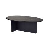 Tavolino da Salotto Nero Forma Ovale Materiale Piano in Legno Nobilitato 120x65x40h cm, Colore Ripiano Nero - Parona