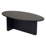 Tavolino da Salotto Nero Forma Ovale Materiale Piano in Legno Nobilitato 120x65x40h cm, Colore Ripiano Nero - Parona