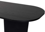 Tavolino da Salotto Nero Forma Ovale Materiale Piano in Legno Nobilitato 130x65x40h cm, Colore Ripiano Nero - Dozza