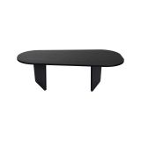 Tavolino da Salotto Nero Forma Ovale Materiale Piano in Legno Nobilitato 130x65x40h cm, Colore Ripiano Nero - Dozza