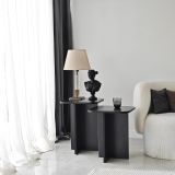 Tavolino da Salotto Nero Forma Quadrato Materiale Piano in Legno Nobilitato 40x40x50h cm, Colore Ripiano Nero - Meduno