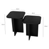 Tavolino da Salotto Nero Forma Quadrato Materiale Piano in Legno Nobilitato 40x40x50h cm, Colore Ripiano Nero - Meduno