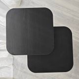 Tavolino da Salotto Nero Forma Quadrato Materiale Piano in Legno Nobilitato 40x40x50h cm, Colore Ripiano Nero - Meduno