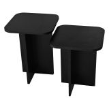 Tavolino da Salotto Nero Forma Quadrato Materiale Piano in Legno Nobilitato 40x40x50h cm, Colore Ripiano Nero - Meduno