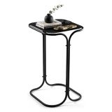 Tavolino da Salotto Nero Forma Quadrato Materiale Piano in Metallo 30x30x52h cm, Colore Ripiano Nero - Cerami