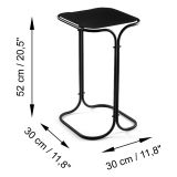Tavolino da Salotto Nero Forma Quadrato Materiale Piano in Metallo 30x30x52h cm, Colore Ripiano Nero - Cerami