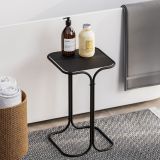 Tavolino da Salotto Nero Forma Quadrato Materiale Piano in Metallo 30x30x52h cm, Colore Ripiano Nero - Cerami