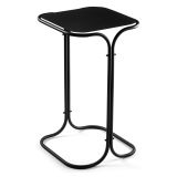Tavolino da Salotto Nero Forma Quadrato Materiale Piano in Metallo 30x30x52h cm, Colore Ripiano Nero - Cerami