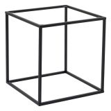 Tavolino da Salotto Nero Forma Quadrato Materiale Piano in Metallo 45x45x52h cm, Colore Ripiano Nero - Lorsica
