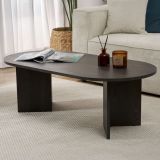 Tavolino da Salotto Nero Forma Rettangolare Materiale Piano in Legno Nobilitato 119x60x40h cm, Colore Ripiano Nero - Porcari