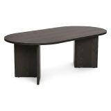 Tavolino da Salotto Nero Forma Rettangolare Materiale Piano in Legno Nobilitato 119x60x40h cm, Colore Ripiano Nero - Porcari