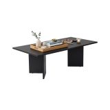 Tavolino da Salotto Nero Forma Rettangolare Materiale Piano in Legno Nobilitato 119x60x40h cm, Colore Ripiano Nero - Turate