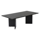 Tavolino da Salotto Nero Forma Rettangolare Materiale Piano in Legno Nobilitato 119x60x40h cm, Colore Ripiano Nero - Turate
