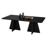 Tavolino da Salotto Nero Forma Rettangolare Materiale Piano in Legno Nobilitato 120x60x40h cm, Colore Ripiano Nero - Ottana