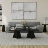 Tavolino da Salotto Nero Forma Rettangolare Materiale Piano in Legno Nobilitato 120x60x40h cm, Colore Ripiano Nero - Ottana