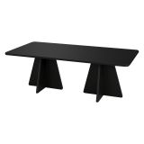 Tavolino da Salotto Nero Forma Rettangolare Materiale Piano in Legno Nobilitato 120x60x40h cm, Colore Ripiano Nero - Ottana