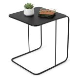 Tavolino da Salotto Nero Forma Rettangolare Materiale Piano in Metallo 47x46x57h cm, Colore Ripiano Nero - Cattaneo