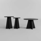 Tavolino da Salotto Nero Forma Rotonda Materiale Piano in Legno Nobilitato 60x60x40h cm, Colore Ripiano Nero - Cargeghe