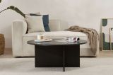 Tavolino da Salotto Nero Forma Rotondo Materiale Piano in Legno Nobilitato 90x90x40h cm, Colore Ripiano Nero - Simbario