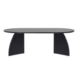 Tavolino da Salotto Nero Frassinato Forma Ovale Materiale Piano in Legno Nobilitato 120x60x40h cm, Colore Ripiano Nero - Nohaza