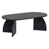 Tavolino da Salotto Nero Frassinato Forma Ovale Materiale Piano in Legno Nobilitato 120x60x40h cm, Colore Ripiano Nero - Nohaza
