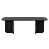 Tavolino da Salotto Nero Frassinato Forma Rettangolare Materiale Piano in Legno Nobilitato 120x60x41h cm, Colore Ripiano Nero - Nomeva