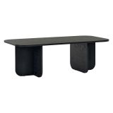 Tavolino da Salotto Nero Frassinato Forma Rettangolare Materiale Piano in Legno Nobilitato 120x60x41h cm, Colore Ripiano Nero - Nomeva