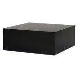 Tavolino da Salotto Nero Frassinato Forma Rettangolare Materiale Piano in Legno Nobilitato 90x90x35h cm, Colore Ripiano Nero - Nofaraka