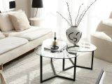 Tavolino da Salotto Nero Modulare Multifunzionale Forma Rettangolare 82x58x40h cm, Materiale Piano in Vetro - Flora