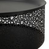Tavolino da Salotto Nero oro Contenitore un Vano 35x35x50h cm, Piano Sollevabile - Mukall