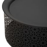 Tavolino da Salotto Nero oro Contenitore un Vano 35x35x50h cm, Piano Sollevabile - Mukall