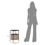 Tavolino da Salotto Nero oro Contenitore un Vano 40x40x50h cm, Forma Rotondo - Swakom