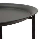 Tavolino da Salotto Nero oro Contenitore un Vano 40x40x50h cm, Forma Rotondo - Swakom