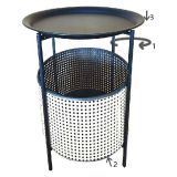 Tavolino da Salotto Nero oro Contenitore un Vano 40x40x50h cm, Forma Rotondo - Swakom